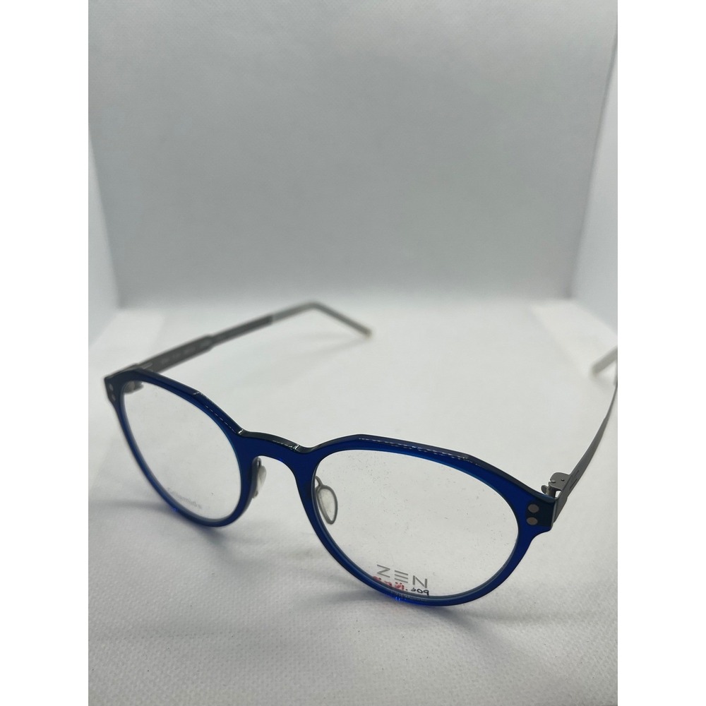 Zen Barcelona Eyeglasses Frames Blue Round Z461 C.02 Nobel Loop 48 20